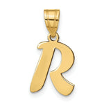 Load image into Gallery viewer, 14K Yellow Gold Polished Script Letter R Initial Pendant