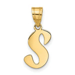 Load image into Gallery viewer, 14K Yellow Gold Polished Script Letter S Initial Pendant