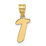 Load image into Gallery viewer, 14K Yellow Gold Polished Script Letter T Initial Pendant