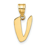 Load image into Gallery viewer, 14K Yellow Gold Polished Script Letter V Initial Pendant