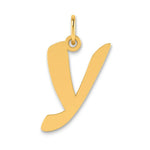 Load image into Gallery viewer, 14K Yellow Gold Polished Script Letter Y Initial Pendant