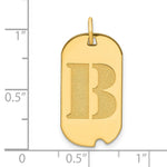 Load image into Gallery viewer, 14K Yellow Gold Polished Letter B Initial Dog Tag Pendant
