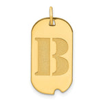 Load image into Gallery viewer, 14K Yellow Gold Polished Letter B Initial Dog Tag Pendant