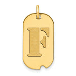 Load image into Gallery viewer, 14K Yellow Gold Polished Letter F Initial Dog Tag Pendant