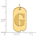 Load image into Gallery viewer, 14K Yellow Gold Polished Letter G Initial Dog Tag Pendant