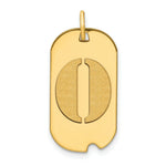 Load image into Gallery viewer, 14K Yellow Gold Polished Letter O Initial Dog Tag Pendant