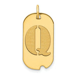 Load image into Gallery viewer, 14K Yellow Gold Polished Letter Q Initial Dog Tag Pendant