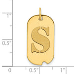 Load image into Gallery viewer, 14K Yellow Gold Polished Letter S Initial Dog Tag Pendant