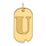 Load image into Gallery viewer, 14K Yellow Gold Polished Letter U Initial Dog Tag Pendant