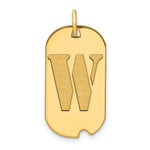 Load image into Gallery viewer, 14K Yellow Gold Polished Letter W Initial Dog Tag Pendant