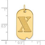 Load image into Gallery viewer, 14K Yellow Gold Polished Letter X Initial Dog Tag Pendant