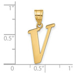 Load image into Gallery viewer, 14K Yellow Gold Polished Letter V Initial Pendant