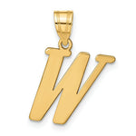 Load image into Gallery viewer, 14K Yellow Gold Polished Letter W Initial Pendant