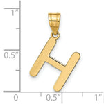 Load image into Gallery viewer, 14K Yellow Gold Polished Bubble Letter H Initial Pendant