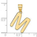 Load image into Gallery viewer, 14K Yellow Gold Polished Bubble Letter M Initial Pendant