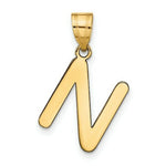 Load image into Gallery viewer, 14K Yellow Gold Polished Bubble Letter N Initial Pendant