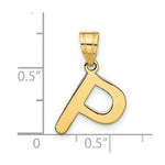 Load image into Gallery viewer, 14K Yellow Gold Polished Bubble Letter P Initial Pendant