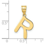 Load image into Gallery viewer, 14K Yellow Gold Polished Bubble Letter R Initial Pendant