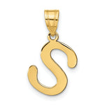 Load image into Gallery viewer, 14K Yellow Gold Polished Bubble Letter S Initial Pendant