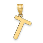 Load image into Gallery viewer, 14K Yellow Gold Polished Bubble Letter T Initial Pendant