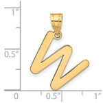 Load image into Gallery viewer, 14K Yellow Gold Polished Bubble Letter W Initial Pendant