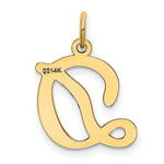 Load image into Gallery viewer, 14K Yellow Gold Initial Letter D Charm Pendant