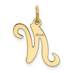 Load image into Gallery viewer, 14K Yellow Gold Initial Letter N Charm Pendant