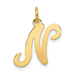 Load image into Gallery viewer, 14K Yellow Gold Initial Letter N Charm Pendant