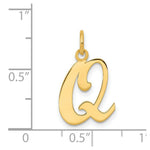 Load image into Gallery viewer, 14K Yellow Gold Initial Letter Q Charm Pendant