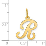 Load image into Gallery viewer, 14K Yellow Gold Initial Letter R Charm Pendant