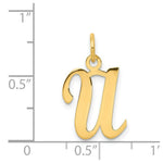 Load image into Gallery viewer, 14K Yellow Gold Initial Letter U Charm Pendant