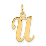 Load image into Gallery viewer, 14K Yellow Gold Initial Letter U Charm Pendant