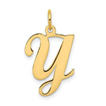 Load image into Gallery viewer, 14K Yellow Gold Initial Letter Y Charm Pendant