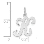 Load image into Gallery viewer, 14K White Gold Initial Letter K Charm Pendant