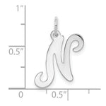 Load image into Gallery viewer, 14K White Gold Initial Letter N Charm Pendant
