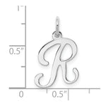 Load image into Gallery viewer, 14K White Gold Initial Letter R Charm Pendant