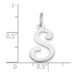 Load image into Gallery viewer, 14K White Gold Initial Letter S Charm Pendant
