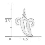 Load image into Gallery viewer, 14K White Gold Initial Letter V Charm Pendant
