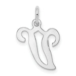 Load image into Gallery viewer, 14K White Gold Initial Letter V Charm Pendant