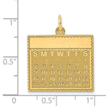 Load image into Gallery viewer, 14K Yellow Gold Saturday the First Day Calendar Pendant