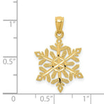 Load image into Gallery viewer, 14K Yellow Gold Diamond -Cut Snowflake Pendant