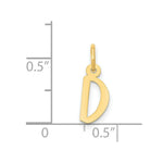 Load image into Gallery viewer, 14K Yellow Gold Small Slanted Block Initial Letter D Charm Pendant