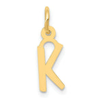 Load image into Gallery viewer, 14K Yellow Gold Small Slanted Block Initial Letter K Charm Pendant