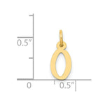 Load image into Gallery viewer, 14K Yellow Gold Small Slanted Block Initial Letter O Charm Pendant