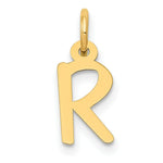Load image into Gallery viewer, 14K Yellow Gold Small Slanted Block Initial Letter R Charm Pendant