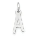 Load image into Gallery viewer, 14K White Gold Small Slanted Block Initial Letter A Charm Pendant