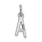 Load image into Gallery viewer, 14K White Gold Small Slanted Block Initial Letter A Charm Pendant