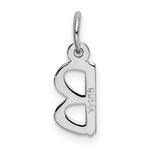 Load image into Gallery viewer, 14K White Gold Small Slanted Block Initial Letter B Charm Pendant