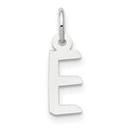 Load image into Gallery viewer, 14K White Gold Small Slanted Block Initial Letter E Charm Pendant