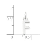 Load image into Gallery viewer, 14K White Gold Small Slanted Block Initial Letter F Charm Pendant